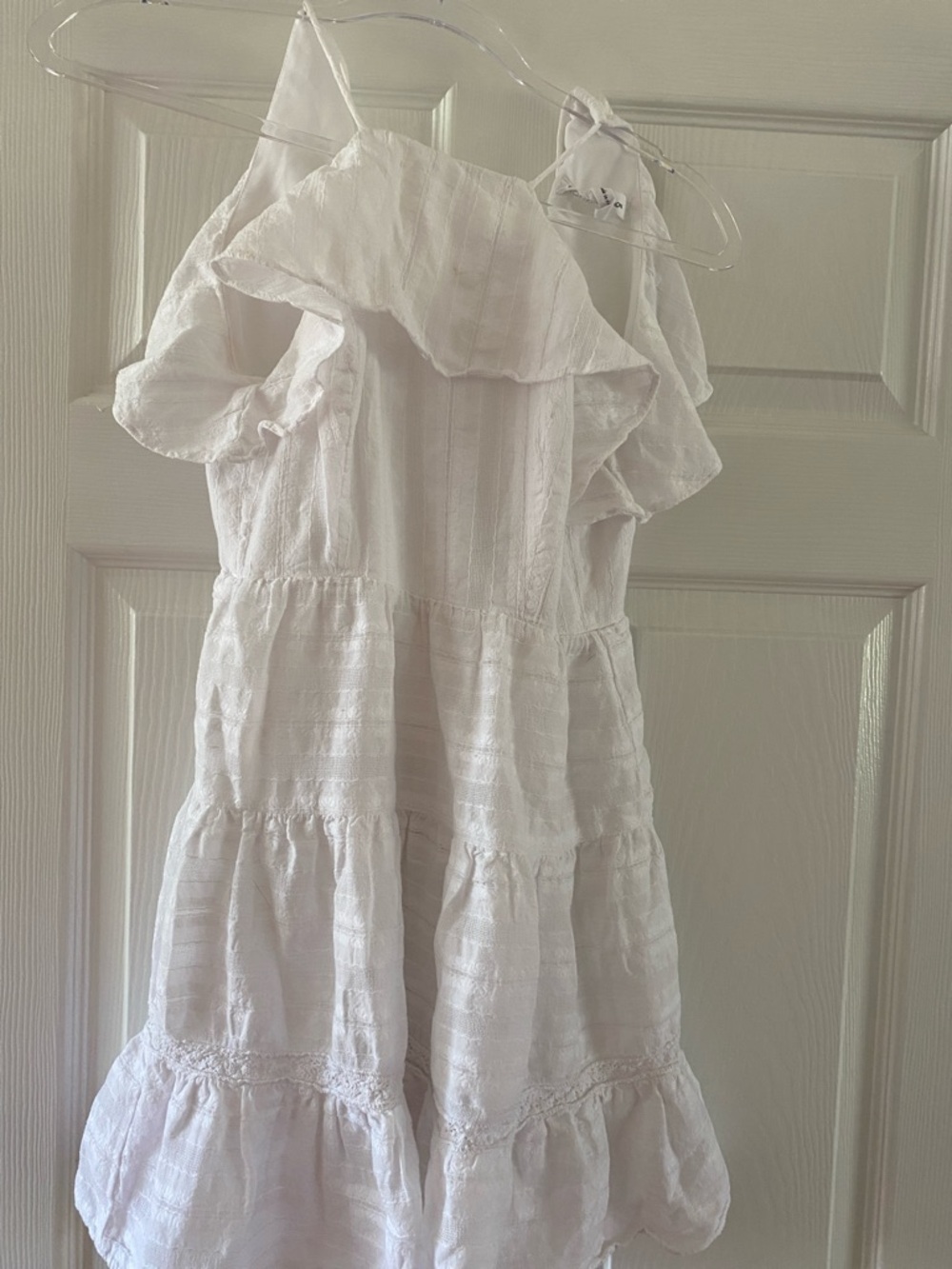 BCBG White Ruffled Tiered Dress size 0